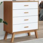 vidaXL Dulap cu sertar „OLDEN, alb si maro, lemn masiv de pin GartenMobel Dekor (358590) Comoda