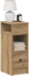 vidaXL Noptiere, 2 buc. , cu sertar, stejar artizanal, 25x31x66 cm GartenMobel Dekor (858631)