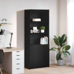 vidaXL Tablou Stejar negru 70x35x180 cm Lemn prelucrat GartenMobel Dekor (3328472) Comoda