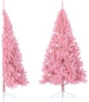 vidaXL Jumatate brad de Craciun artificial cu suport, roz, 210 cm, PVC GartenMobel Dekor (344673)