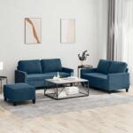 vidaXL Set de canapele cu perne, 3 piese, albastru, catifea GartenMobel Dekor (3201515) Canapea