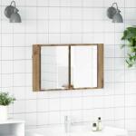 vidaXL Dulap cu oglinda pentru baie Stejar Artizanal 80 x 12 x 45 cm GartenMobel Dekor (886227)
