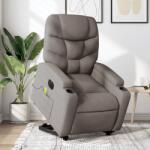 vidaXL Fotoliu electric masaj rabatabil cu ridicare, gri taupe, textil GartenMobel Dekor (3204640)
