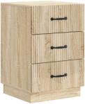 vidaXL Noptiera stejar sonoma cu 3 sertare, 43 x 41 x 63, 5 cm, lemn prelucrat (895247)