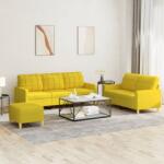 vidaXL Set de canapele cu perne, 3 piese, galben deschis, textil GartenMobel Dekor (3201319) Canapea