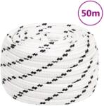 vidaXL Franghie de lucru, alb, 18 mm, 50 m, poliester GartenMobel Dekor (152787)