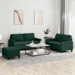 vidaXL Set de canapele cu perne, 3 piese, verde închis, catifea GartenMobel Dekor (3201508) Canapea