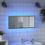 vidaXL Oglinda baie LED stejar artizanal, 100x8, 5x37 cm lemn prelucrat GartenMobel Dekor (856276)