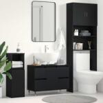 vidaXL Dulap pentru Chiuveta de Baie Stejar Negru 80 x 33 x 60 cm GartenMobel Dekor (862893)