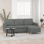 vidaXL Canapea cu 3 locuri si taburet, gri închis, 180 cm, textil GartenMobel Dekor (3201193) Canapea