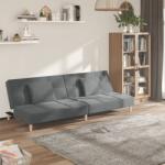 vidaXL Canapea extensibila cu 2 locuri, 2 perne, gri închis, textil GartenMobel Dekor (375793) Canapea