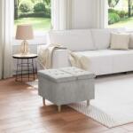 vidaXL Ottomana de depozitare Gri deschis 60 x 60 x 45 cm Catifea GartenMobel Dekor (876825)
