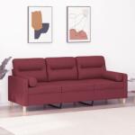 vidaXL Canapea cu 3 locuri cu pernute, rosu vin, 180 cm, textil GartenMobel Dekor (3200835) Canapea