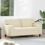 vidaXL Canapea cu 2 locuri, crem, 120 cm, piele ecologica GartenMobel Dekor (359413) Canapea