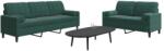 vidaXL Set canapele cu perne/rulouri, 2 piese, verde închis, catifea GartenMobel Dekor (3278413) Canapea