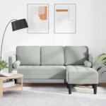 vidaXL Set de canapea cu perna Gri deschis Poliester GartenMobel Dekor (42001925) Canapea