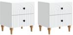 vidaXL Set 2 noptiere albe cu 2 sertare, 43 x 34, 5 x 48 cm, lemn prelucrat (894066)