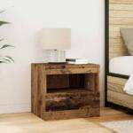 vidaXL Noptiera cu LED din lemn compozit, finisaj lemn vechi, 50x40x45 cm (862180)