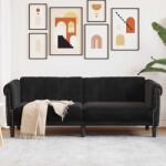 vidaXL Canapea cu 3 locuri, Negru, catifea GartenMobel Dekor (372590) Canapea