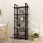 vidaXL Biblioteca cu 5 rafturi, gri, 80x30x175 cm, lemn de pin GartenMobel Dekor (3081995) Biblioteca