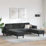 vidaXL Canapea pentru living 3 pcs Negru 250 x 188 x 76 cm GartenMobel Dekor (3335127) Canapea