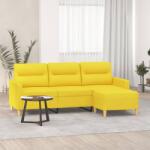 vidaXL Canapea cu 3 locuri si taburet, galben deschis, 180 cm, textil GartenMobel Dekor (3201078) Canapea