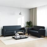 vidaXL Set canapea 2 buc. Piele artificiala Negru GartenMobel Dekor (275227) Canapea
