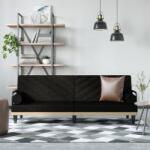 vidaXL Canapea extensibila cu cotiere, negru, textil GartenMobel Dekor (351933) Canapea