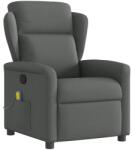 vidaXL Fotoliu reclinabil cu masaj, gri închis, material textil GartenMobel Dekor (4015587)