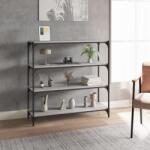 vidaXL Raft de carti gri sonoma, 100x33x100 cm, lemn prelucrat si otel GartenMobel Dekor (819360) Biblioteca