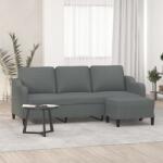 vidaXL Canapea cu 3 locuri si taburet, gri închis, 180 cm, textil GartenMobel Dekor (3201136) Canapea