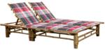 vidaXL Sezlong de 2 persoane, cu perne, bambus GartenMobel Dekor (3063958)