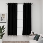 vidaXL Perdele opace, aspect panza, ocheti, 2 buc. , negru, 140x175 cm GartenMobel Dekor (321152)