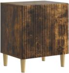 vidaXL Noptiera stejar fumuriu 43 x 34, 5 x 50 cm, cu usa, din lemn prelucrat (894575)