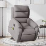 vidaXL Fotoliu electric masaj rabatabil cu ridicare, gri taupe, textil GartenMobel Dekor (3205024)