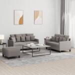 vidaXL Set de canapea cu perne, 3 piese, gri taupe, material textil GartenMobel Dekor (3201663) Canapea