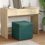 vidaXL Taburet Verde închis 41 x 41 x 40 cm Stofa si lemn prelucrat GartenMobel Dekor (876746)