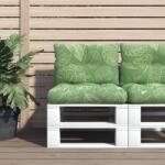 vidaXL Perne pentru paleti, 2 buc. , model de frunze, tesatura oxford GartenMobel Dekor (360853)
