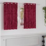 vidaXL Cortine din catifea 2 pcs Rosu Vin 140 x 140 cm Catifea GartenMobel Dekor (4107643)