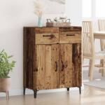 vidaXL Bufet cu sertar Lemn vechi 34 x 69.5 x 90 cm Lemn compozit GartenMobel Dekor (880679) Comoda