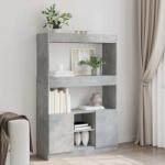 vidaXL Dulap înalt, gri beton, 92x33x140 cm, lemn prelucrat GartenMobel Dekor (3309612) Biblioteca