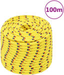 vidaXL Franghie de barca, galben, 14 mm, 100 m, polipropilena GartenMobel Dekor (152623)