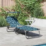 vidaXL Sezlong pliabil cu imprimeu cu frunze din tesatura Oxford 600D GartenMobel Dekor (42003133)