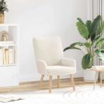 vidaXL fotoliu Crem 63 x 67 x 94 cm Tesatura de Oaie si Plywood GartenMobel Dekor (42001790)