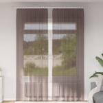 vidaXL Perdele Voile cu buzunare pentru bare 2 buc Maro GartenMobel Dekor (4102175)
