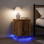 vidaXL Noptiere cu lumini LED 2 buc Lemn vechi 38x34x50 cm GartenMobel Dekor (861280)