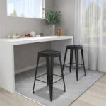 vidaXL Scaune de bar stivuibile, 2 buc. , negru, metal GartenMobel Dekor (248147)