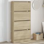 vidaXL Pantofar cu 4 sertare rabatabile, stejar sonoma, 80x21x163, 5 cm GartenMobel Dekor (3214366) Pantofar