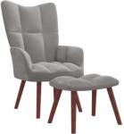 vidaXL Scaun de relaxare cu taburet, gri deschis, catifea GartenMobel Dekor (328062)