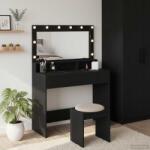 vidaXL Masa de Machiaj Stejar Negru 100 x 41 x 135 cm Lemn compozit GartenMobel Dekor (865101)